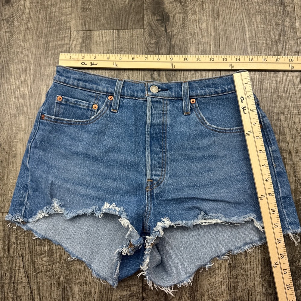 Levi's 501 Button Fly Cut Off Denim Shorts - Picture 3 of 5